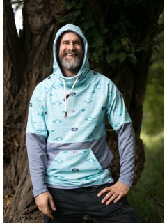 AZTEC BLUE WINTER - man termo sweatshirts