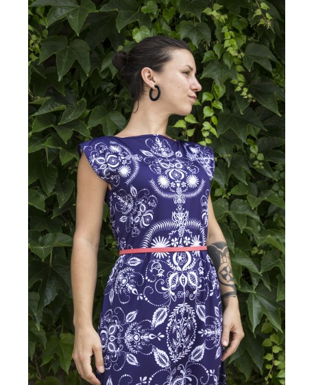 Folky blue - midi dress
