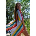 Boho color stripes kimono