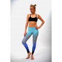 Blue crystals with white line leggings