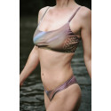 Kvet života - bandeau lace plavky