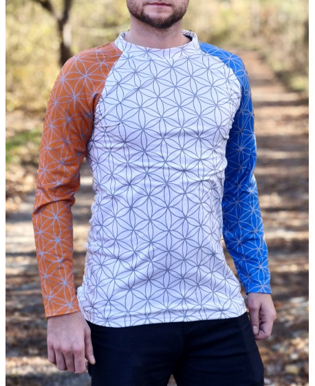 Fiore orange blue - termo tričko pánske