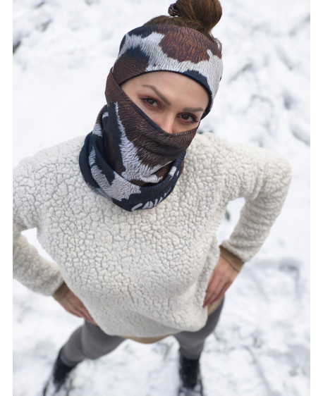 Cows don´t care- čelenka a nákrčník set hnedý