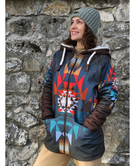 AZTEC RASTA - termo mikina so sherpou