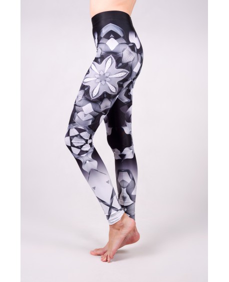Lines mandalas black yoga set with long leggins