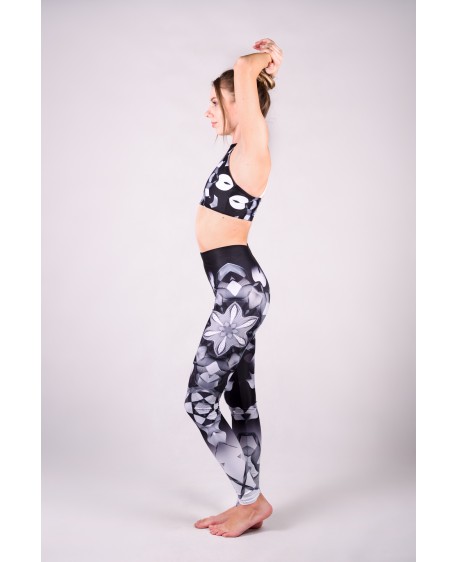 Lines mandalas black yoga set with long leggins